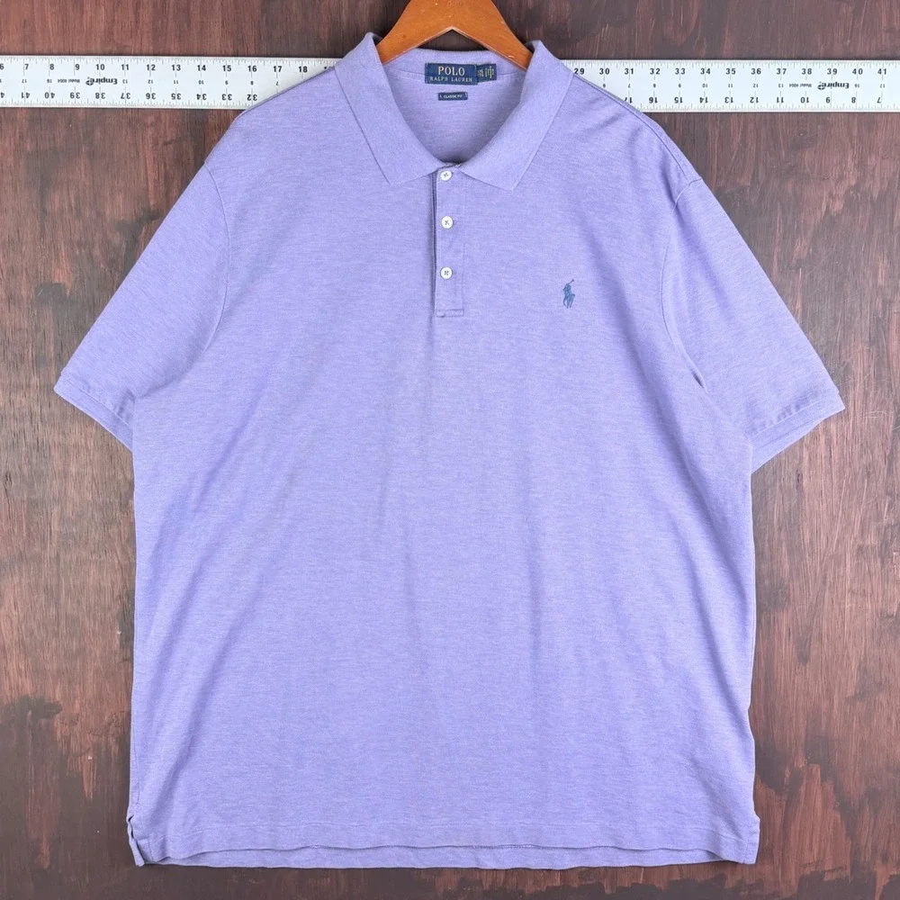 Polo Ralph Lauren Purple Heather Classic Fit Short Sleeve Polo Shirt Men's 2XL
